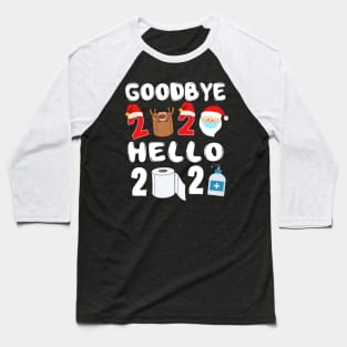 Goodbye 2020 Hello 2021 Santa's Hat Reindeer Face Mask Quarantine Gift Christmas & Happy New Year 2021 Baseball T-Shirt